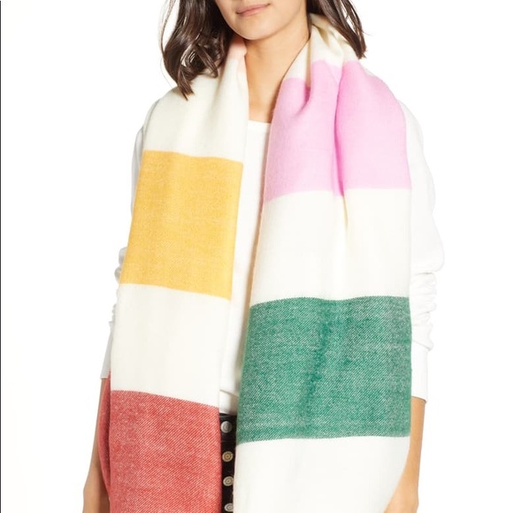 Madewell Multi-Stripe color-blocked scarf NWOT - Picture 3 of 8